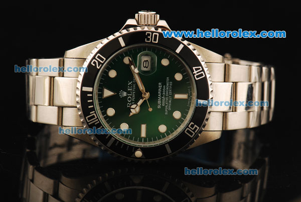 Rolex Submariner Automatic Movement Steel Case and Strap with Green Dial and Black Bezel - Click Image to Close